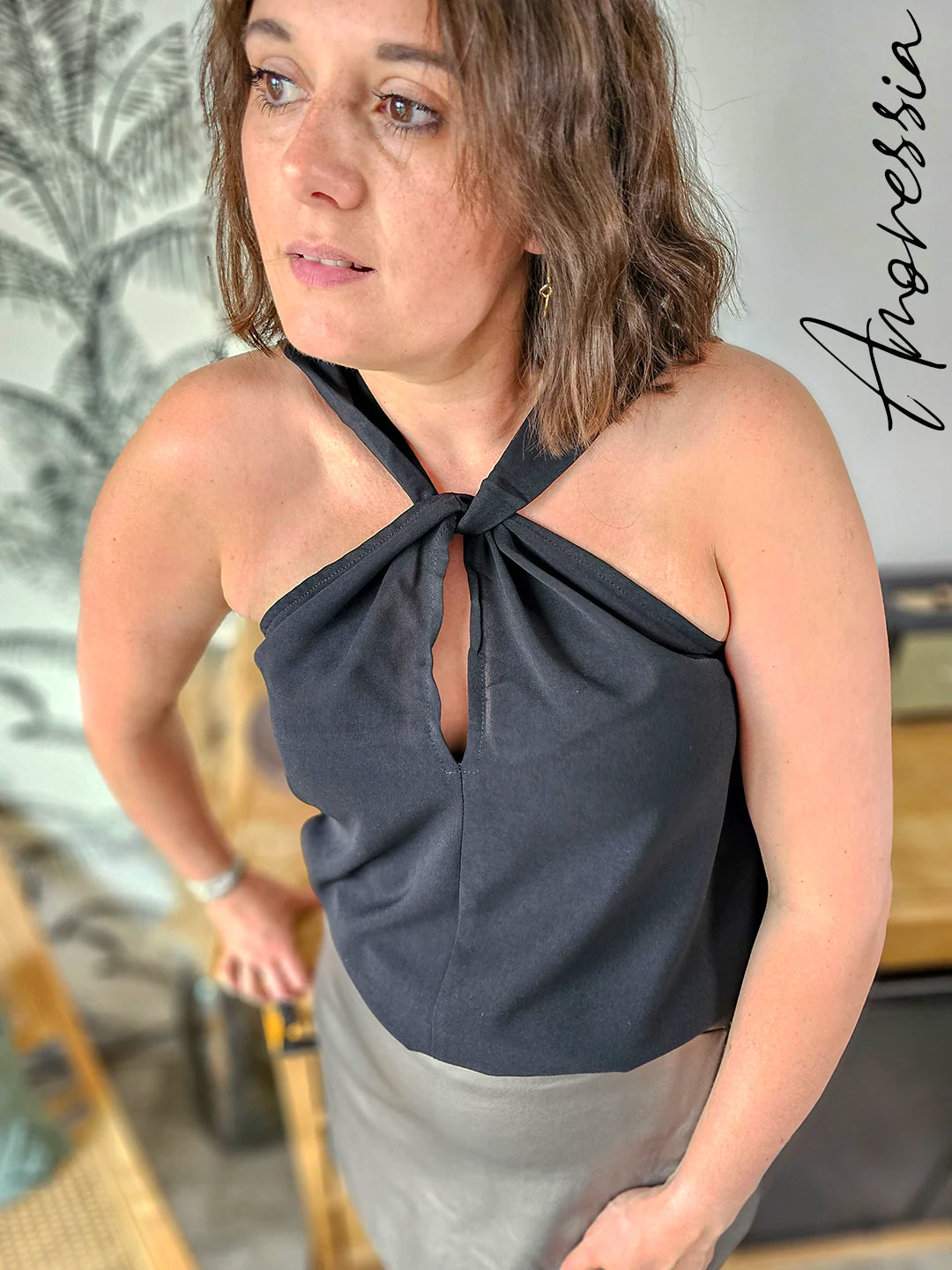 Débardeur Jena — Débardeur Côtelé Femme Été photo portée