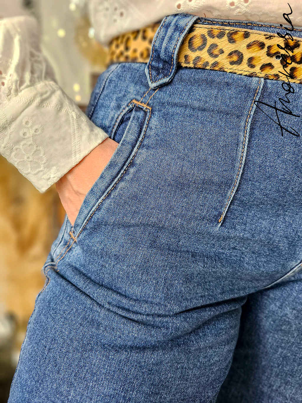Jean mom fit — Jean Mom Fit Taille Haute Femme vue détail