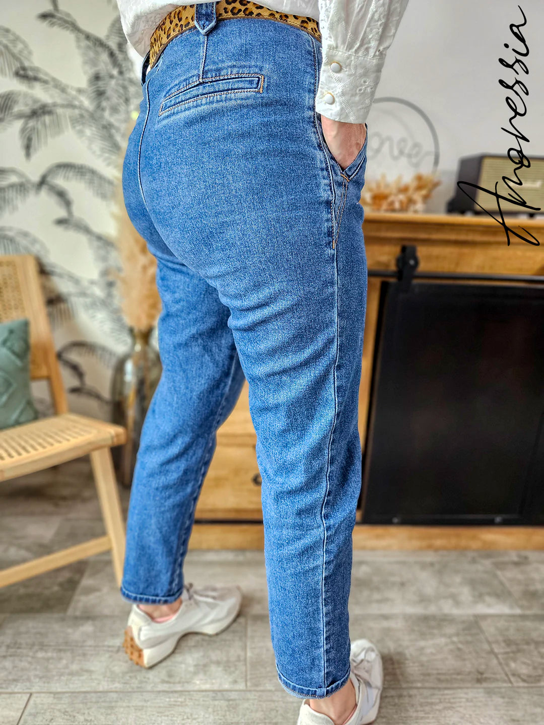 Jean mom fit — Jean Mom Fit Taille Haute Femme autre vue