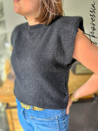 Pull Siline noir — Pull Noir Femme photo portée