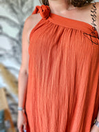 Robe Rina — Robe Longue Terracotta Viscose Femme autre vue