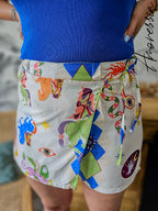 Jupe Short Santorin — Jupe Short Imprimé Taille Élastique Femme vue détail