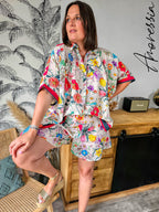 Short Tessa — Short Oversize Imprimé Floral Taille Élastique Femme