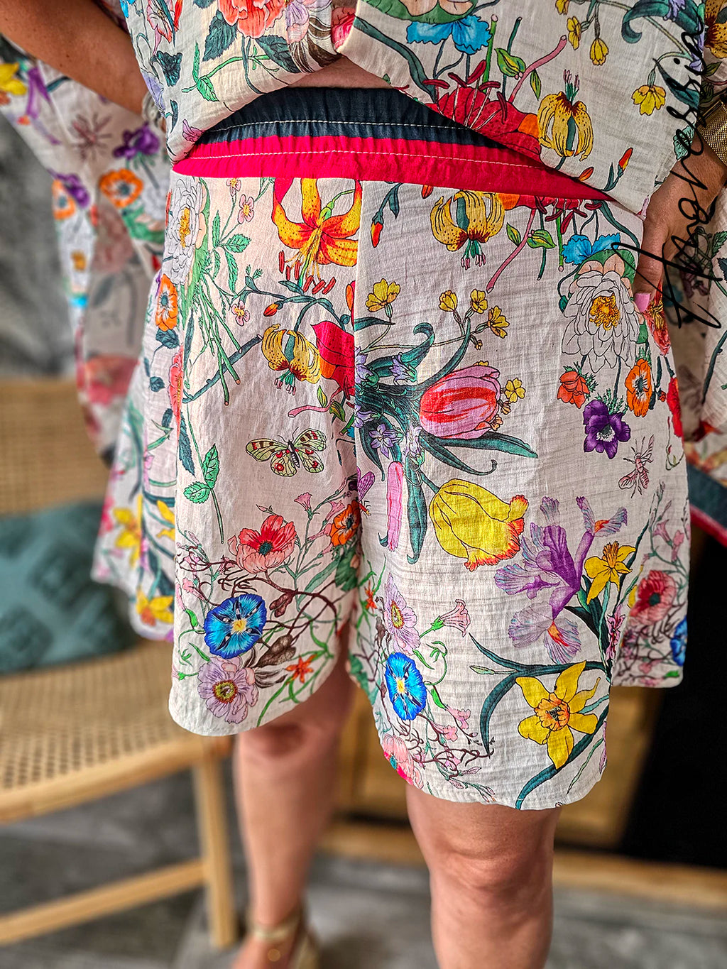 Short Tessa — Short Oversize Imprimé Floral Taille Élastique Femme