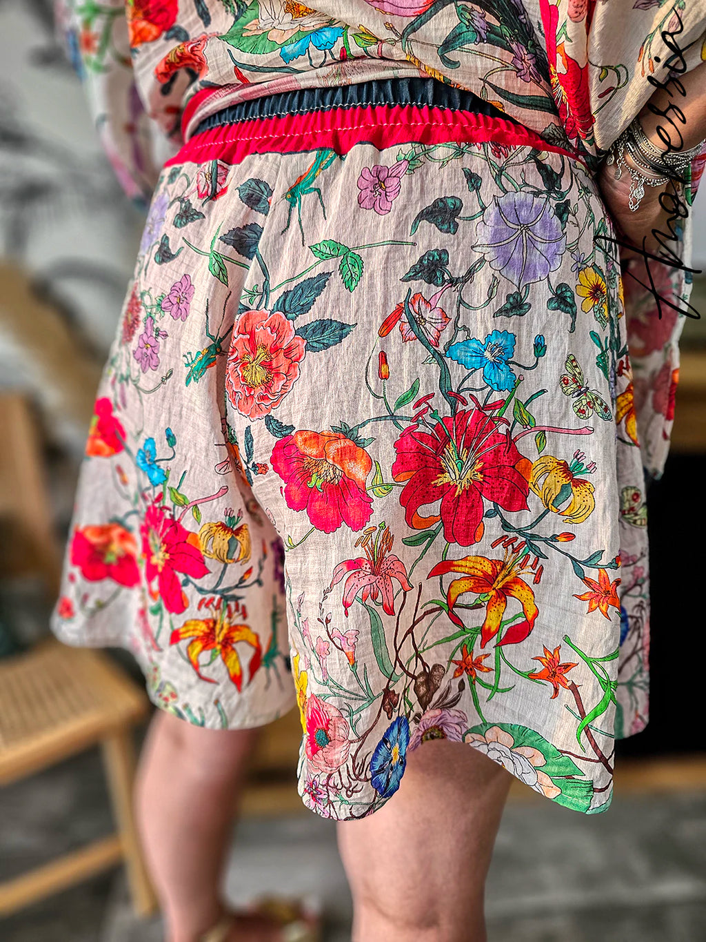 Short Tessa — Short Oversize Imprimé Floral Taille Élastique Femme
