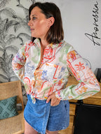 Chemise Como — Chemise Blanche Imprimé Coloré Femme zoom