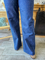 Jean Luxor — Jean Wide Leg Bleu Strass Taille Haute Femme autre vue