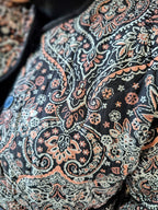 Veste Raven — Veste Matelassée Noire Imprimé Rose Femme