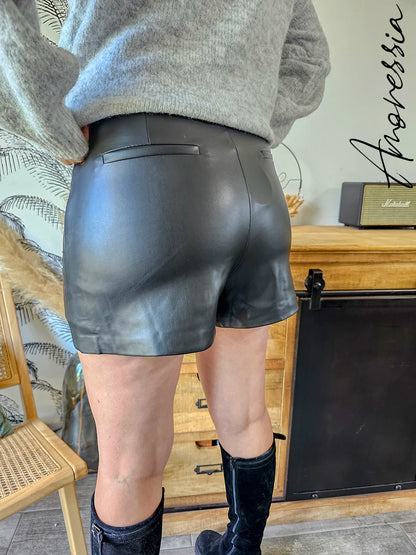 Jupe short simili noir