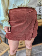 Jupe Short Cannelle — Jupe Short Velours Côtelé Camel Femme