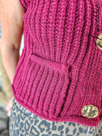 Gilet Autone — Gilet Bordeaux Sans Manches Femme vue dos