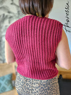 Gilet Autone — Gilet Bordeaux Sans Manches Femme zoom
