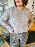 Pull Flave Taupe — Pull Taupe Manches Longues Femme photo lifestyle