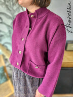 Gilet Garence — Gilet Bordeaux Boutons Dorés Femme