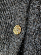 Gilet Chocolat — Gilet Chocolat Boutons Dorés Femme vue détail