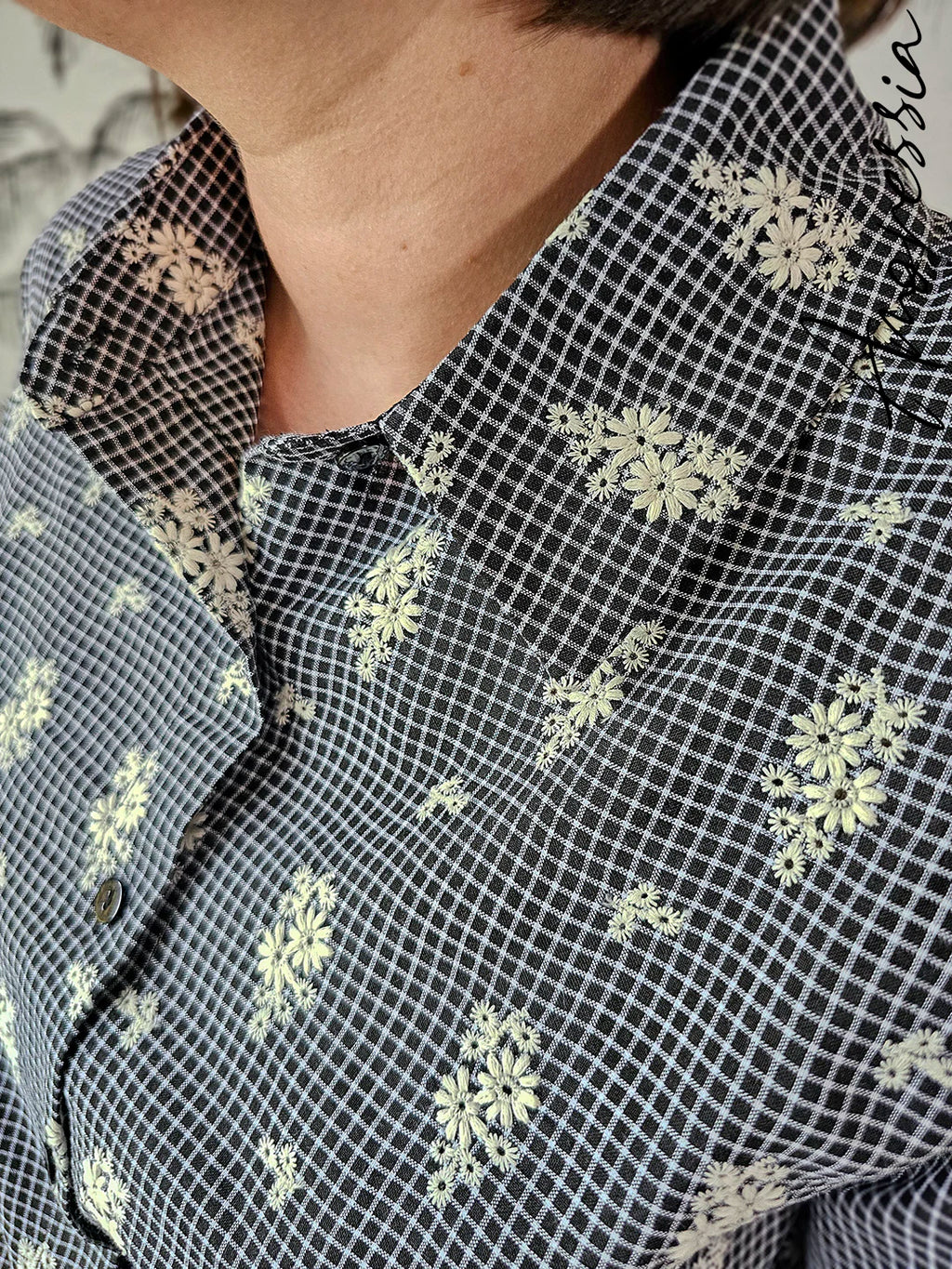 Chemise Grace — Chemise Carreaux Noir Blanc Femme autre vue