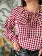 Blouse Vichy — Blouse Carreaux Vichy Femme photo portée
