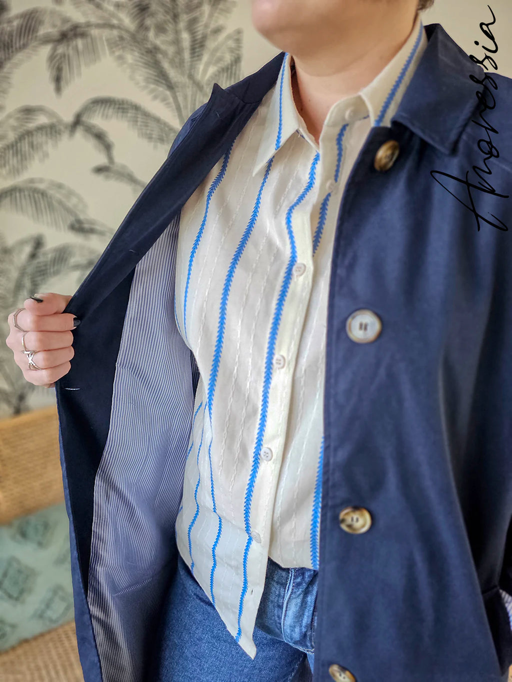 Trench Bleu Marine — Trench Long Bleu Marine Femme Élégant