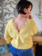 Gilet Giallo — Gilet Jaune Double Face Dentelle Femme photo portée