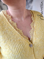 Gilet Giallo — Gilet Jaune Double Face Dentelle Femme photo lifestyle