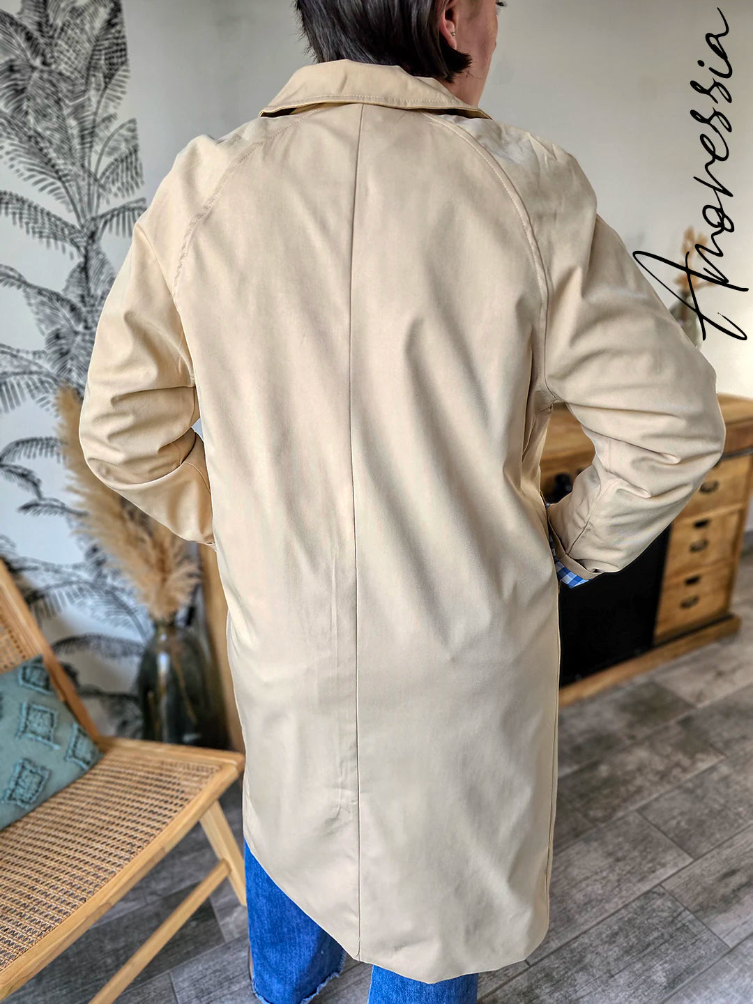 Trench Beige — Trench Long Beige Femme Élégant