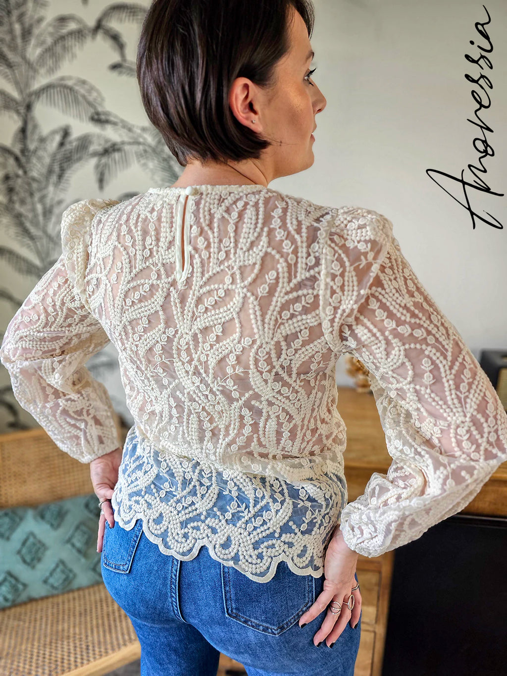 Blouse Pizzo — Blouse Dentelle Femme vue dos