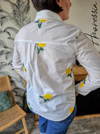 Chemise Citrus — Chemise Blanche Broderies Citrons Femme autre vue