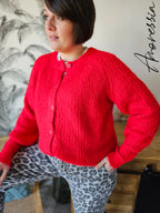 Gilet Red — Gilet Rouge Maille Femme zoom