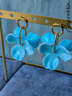 Boucles d'Oreilles Arianna Bleue — Boucles Pendantes Bleues Femme