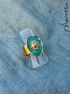 Bague Oraine Verte — Bague Résine Verte Réglable Femme