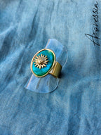 Bague Oraine Verte — Bague Résine Verte Femme vue détail