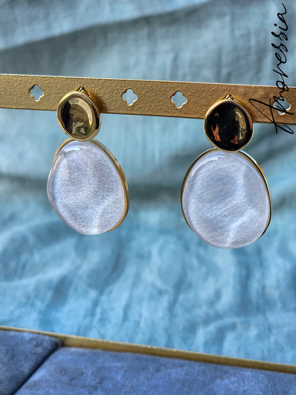 Boucles d'Oreilles Aulde — Boucles Dorées Pendantes Femme