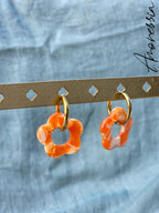 Créoles Rosa Orange — Créoles Résine Orange Femme vue détail