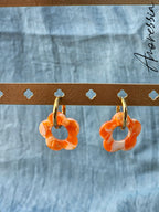Créoles Rosa Orange — Créoles Résine Orange Femme zoom