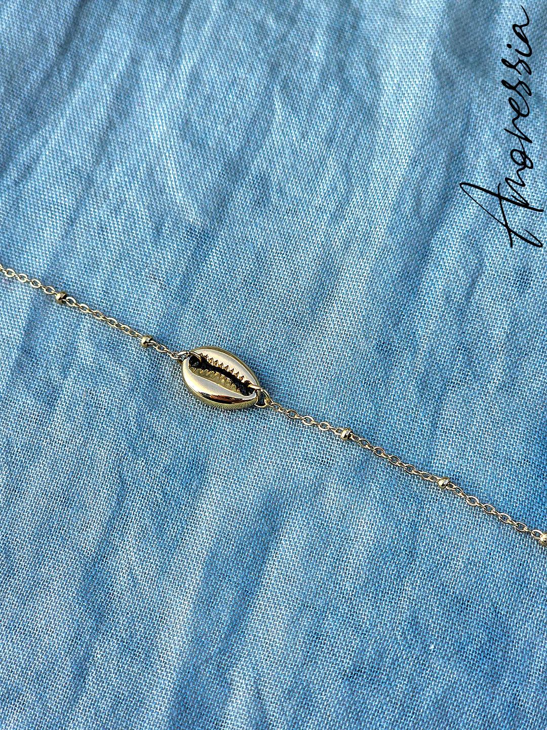 Chaîne de Cheville Coquillage — Chaîne Cheville Coquillage Femme photo portée