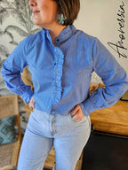 Chemise Vera — Chemise Bleue Rayures Femme photo lifestyle
