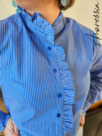 Chemise Vera — Chemise Bleue Rayures Femme vue détail