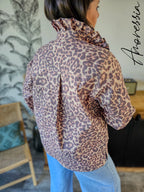 Surchemise Léopard — Surchemise Jean Beige Imprimé Léopard Femme
