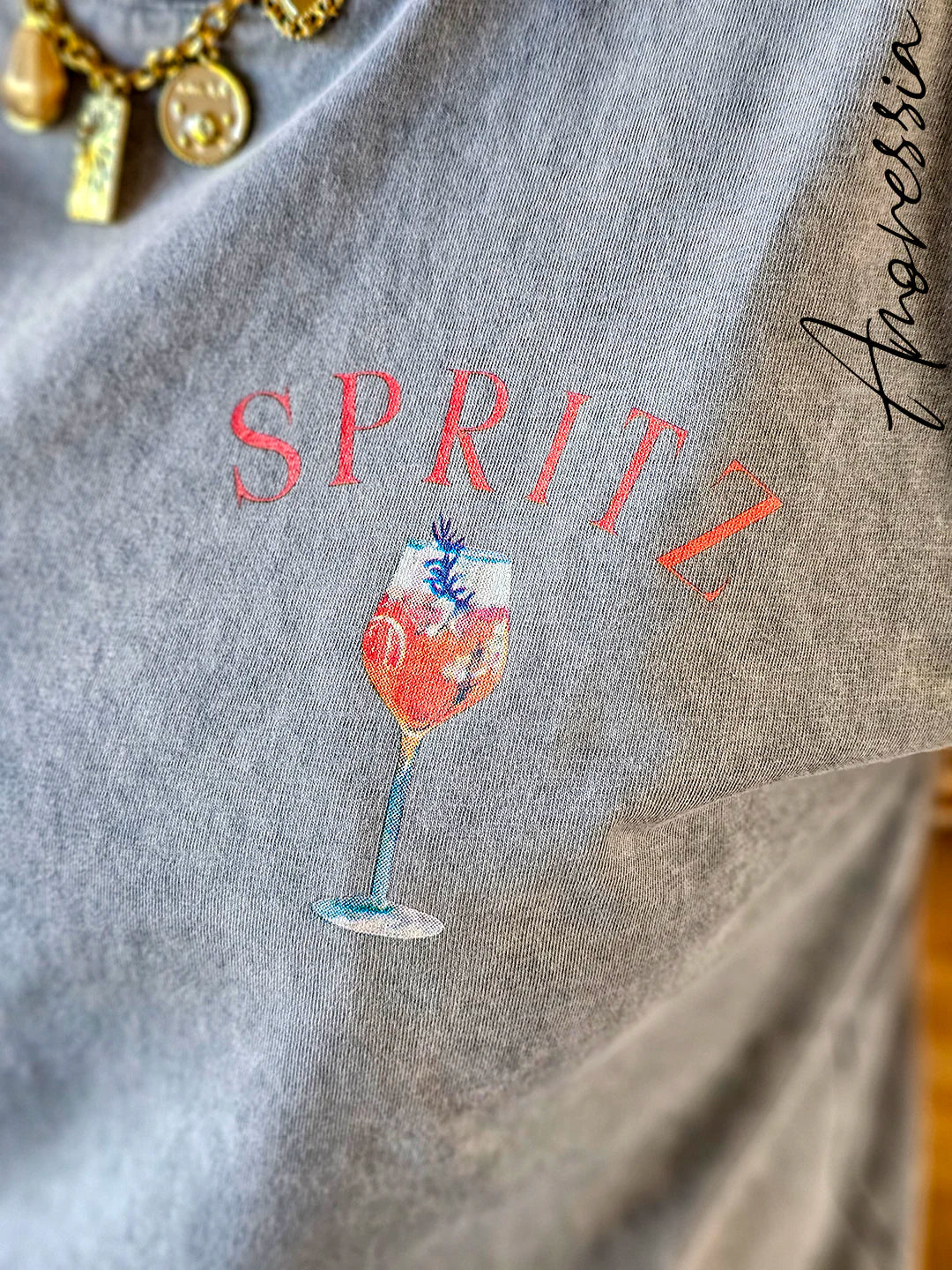 T-Shirt Spritz — T-Shirt Gris Style Italien Femme