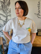 T-Shirt Paradise — T-Shirt Blanc Motif Dos Femme