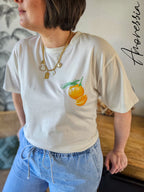 T-Shirt Paradise — T-Shirt Blanc Motif Dos Femme