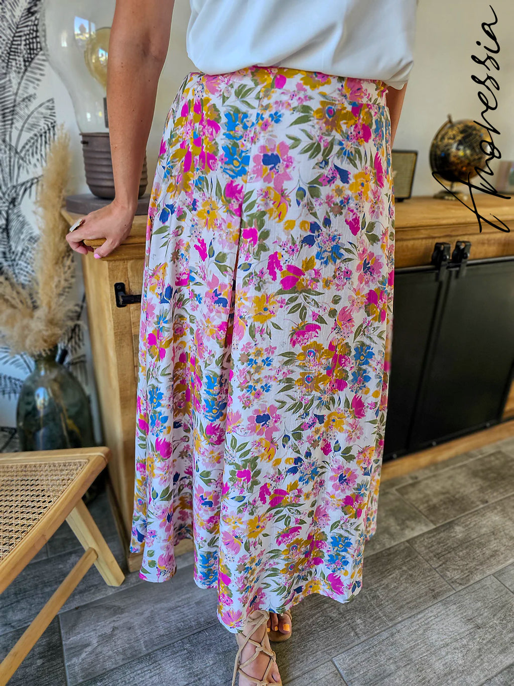 Jupe Livia — Jupe Longue Fleurie Viscose Femme
