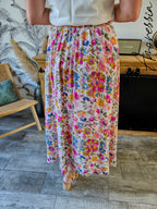 Jupe Livia — Jupe Longue Fleurie Viscose Femme vue dos
