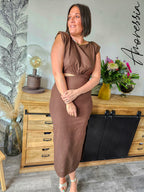 Robe Lin Choklate — Robe Lin Chocolat Femme