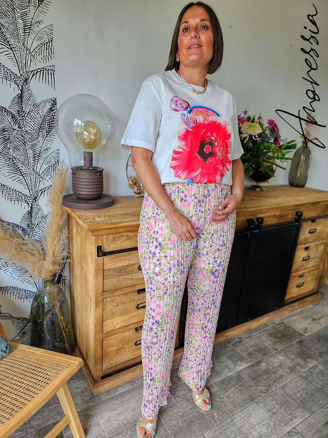 Pantalon plissée Georgia — Pantalon Plissé Élégant Femme
