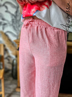 Pantalon Louka Rose — Pantalon Large Rose Femme autre vue