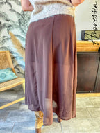 Jupe Longue Chocolat — Jupe Longue Chocolat Femme autre vue