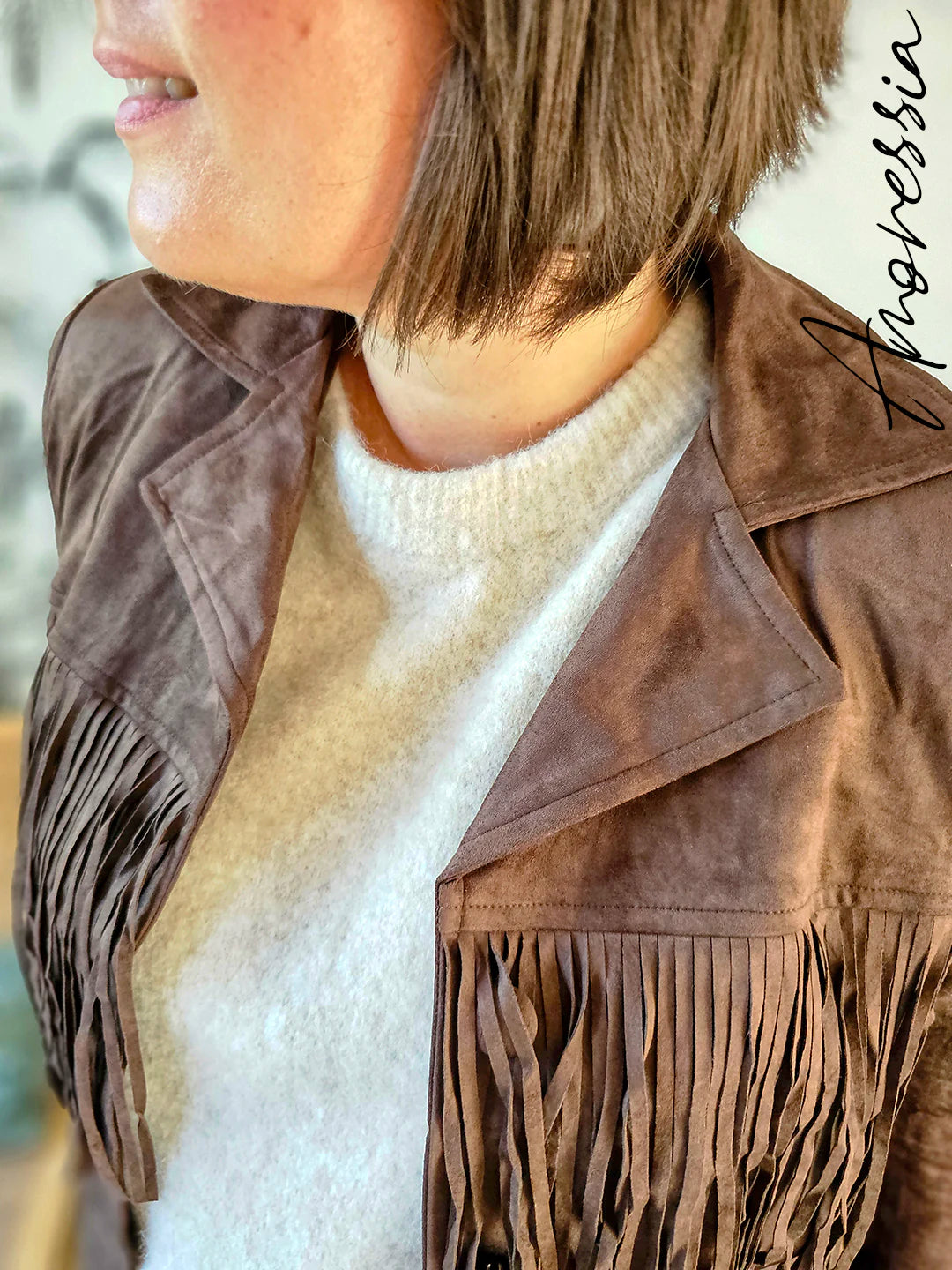 Veste en Daim Chocolat — Veste Daim Chocolat Femme