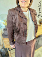 Veste en Daim Chocolat — Veste Daim Chocolat Femme