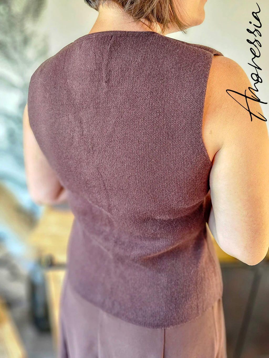 Gilet sans manches Coffee — Gilet Sans Manches Camel Femme autre vue